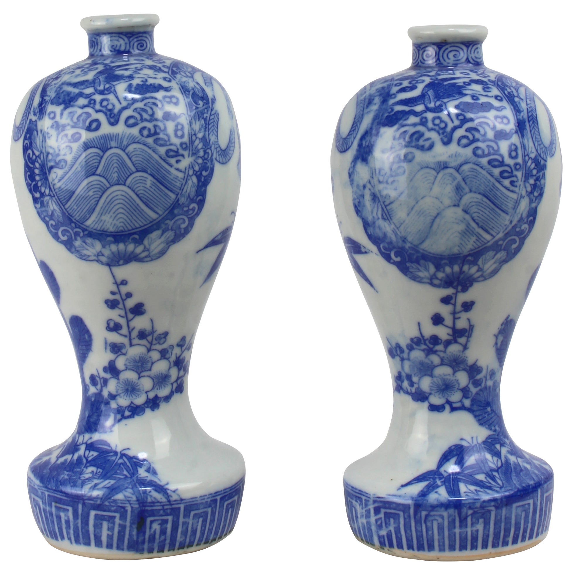 Enhance your sacred space with this wonderful pair of antique brass flames in old imari sake bottles, made to be offered at Shinto altars. Believed to attract prosperity and ward off evil, these unique pieces will bring a touch of tradition.