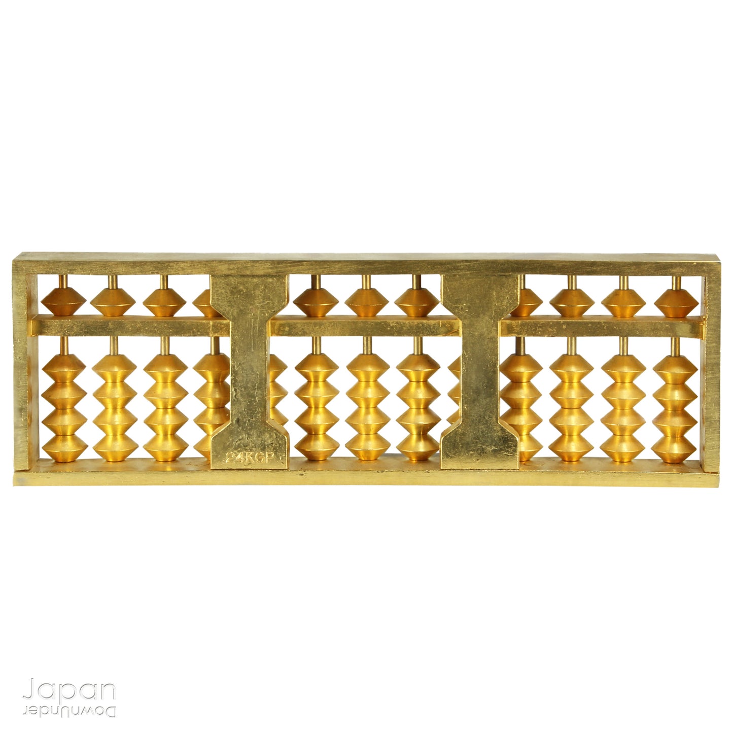 Bring a touch of luck into your life with this wonderful 24k gold plated vintage abacus. A lucky charm from a Japanese Ebisu shrine, this unique piece is said to bring business success and financial prosperity. A unique and stylish addition to your decor that also carries a special meaning.