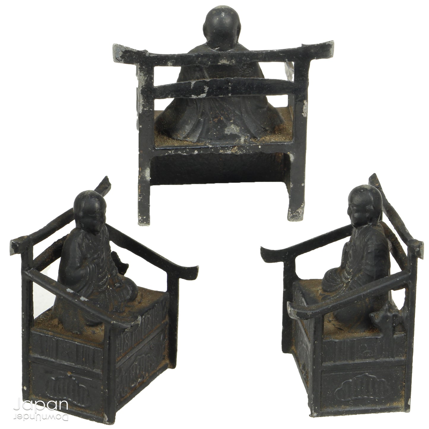 Create a touch of rare elegance in your space with this wonderful miniature antique lacquer Buddhist shrine. Housing the revered monk Kukai, this finely detailed piece also comes with a small candle holder for a serene ambiance.