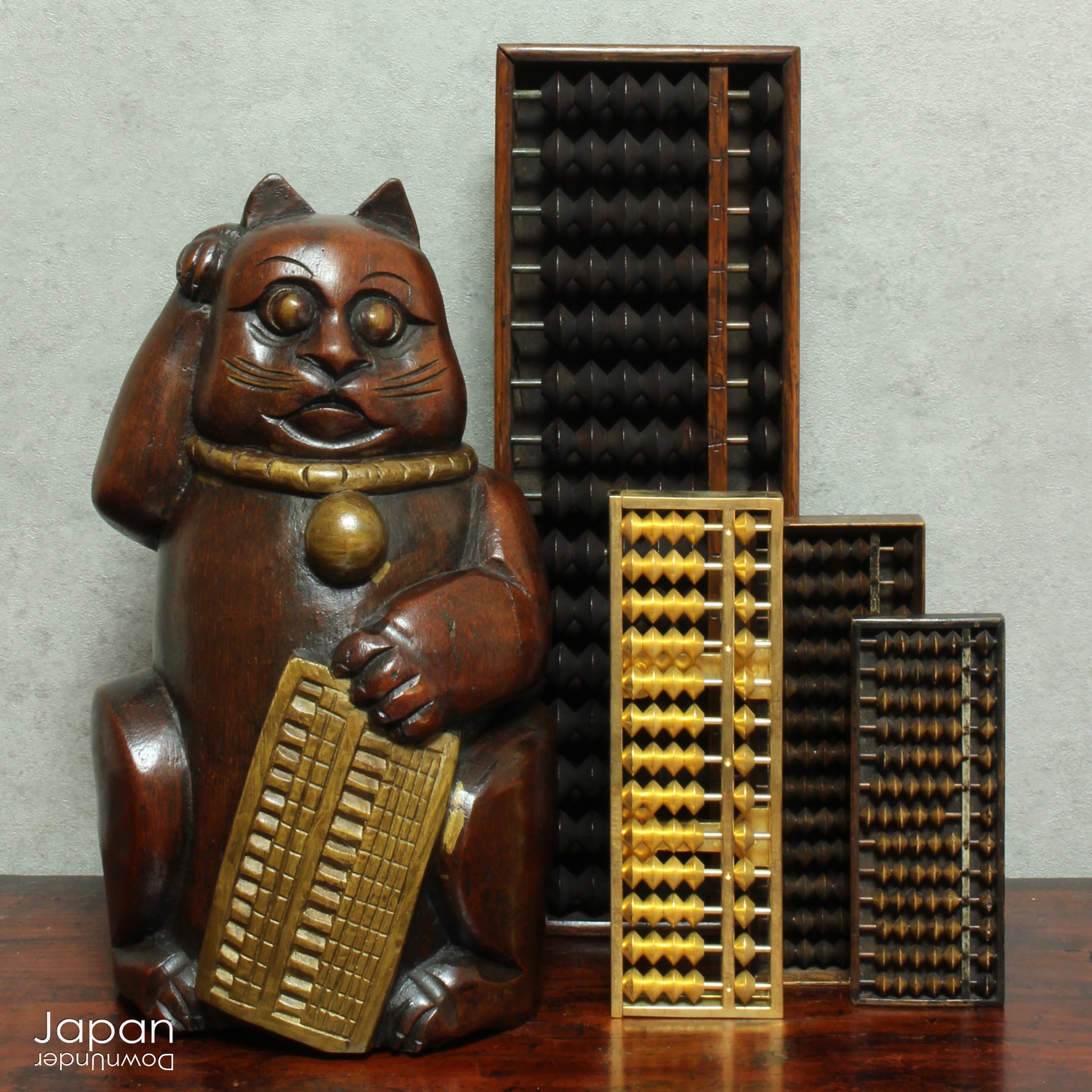 Bring a touch of luck into your life with this wonderful 24k gold plated vintage abacus. A lucky charm from a Japanese Ebisu shrine, this unique piece is said to bring business success and financial prosperity. A unique and stylish addition to your decor that also carries a special meaning.