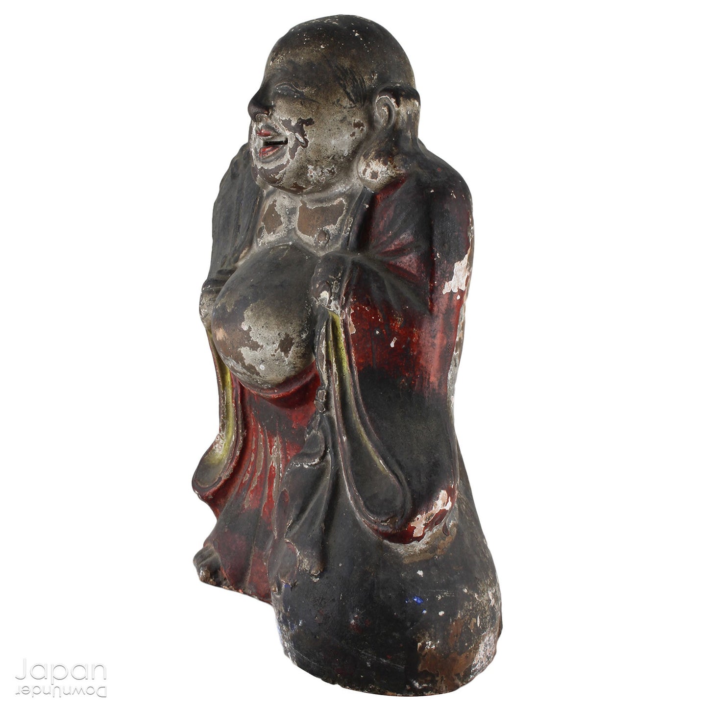 
A wonderful piece of history, this charming 1800’s clay doll, shaped as Hotei, is the god of contentment and happiness and the guardian of children. This unique Shinto amulet is a rare find, adding a touch of whimsy and protection to your home.